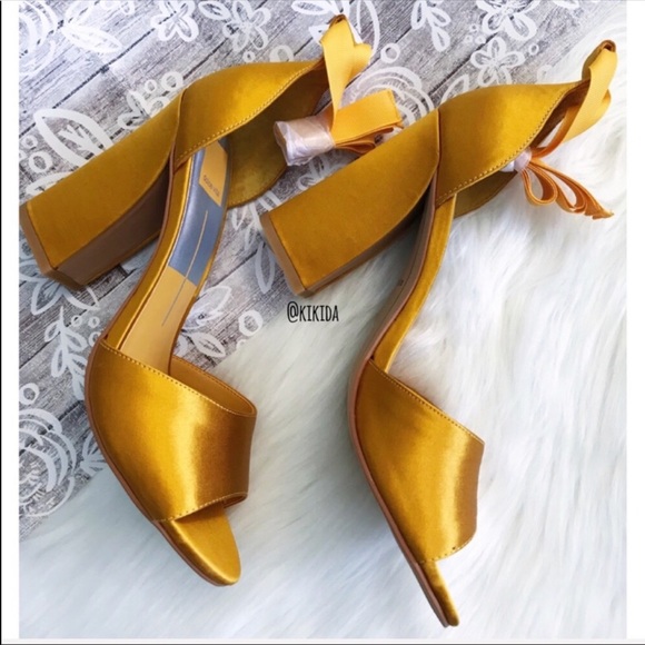 Dolce Vita Shoes - DOLCE VITA | Luxe Satin Lace-up Heels - Saffron